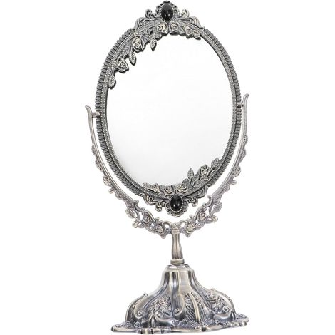 Miroir De Maquillage Ancien Pivotant pour Table Miroir Cosmétique Rétro Décoratif avec Support Métal (1/5)
