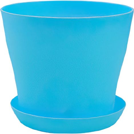 Pots de fleurs en plastique (bleu, 12 cm) pour balcon, plantes succulentes, jardin d'intérieur, bonsaï, multicolores. (1/4)