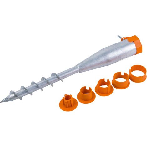 LEVIOR Juego de tornillos de tierra 550mm + 5 piezas de reducciones 24-55mm ZN 55450.01