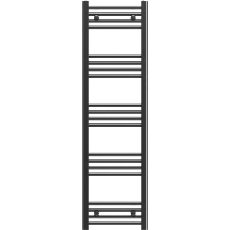 Granitan – Radiateur sèche-serviettes noir 40x140 cm – Acier – Puissance 464W – Résistance électrique intégrable – Connexions par le bas (1/4)