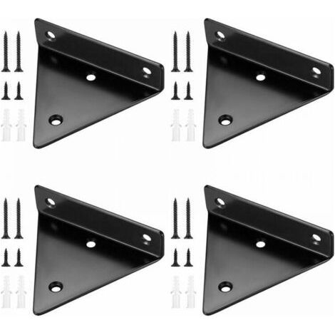 ALLIANDIS4 Pièces Supports d'étagère Flottants, Supports à Tablettes Muraux Triangulaires Invisibles, Equerre Etagere Murale Métal pour étagère,10x8CM (1/5)
