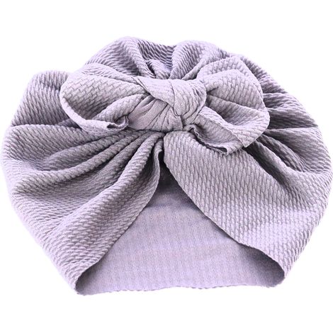 Babyturban mit Schleife, Mädchenmütze – grau (1/5)
