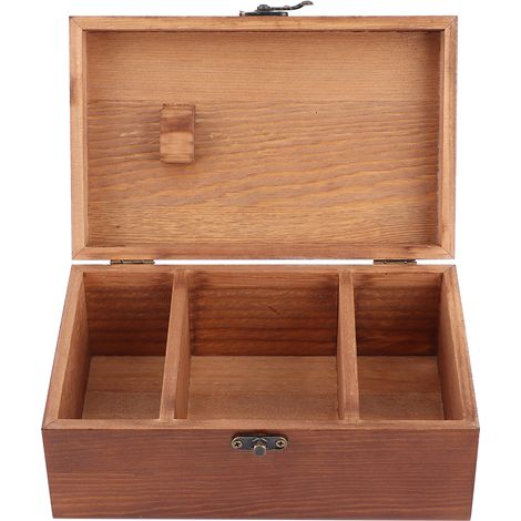 Boîte à couture vintage multifonctionnelle en bois, rangement pour aiguilles et fils, outils de couture et de tricot, boîte à patrons vide (1/5)