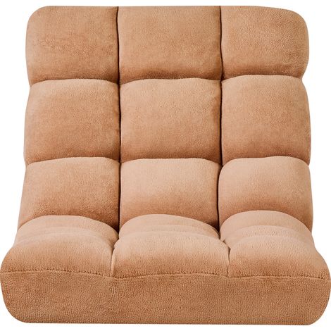 Mophorn Adjustable Folding Floor Chair with 14 Positions, Comfortable Back Support, Durable Metal Frame, Recycled Foam Padding, and Soft Coral Fleece Cover, Ideal for Reading, and Relaxing, Brown (1/5)