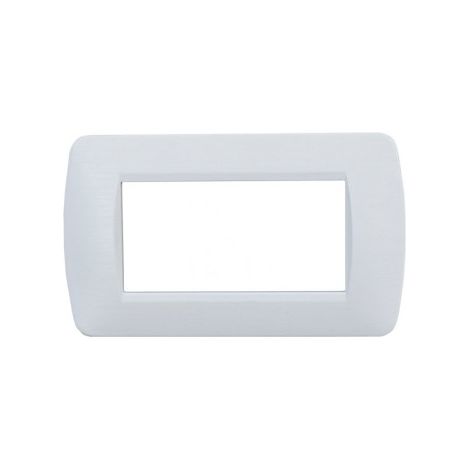 ETTROIT Plaque de recouvrement 4 places série Space en plastique blanc satiné compatible avec Living light LN85401