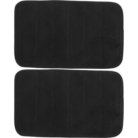 Lot de 2 Tapis de Porte Intérieurs en Mousse à Mémoire de Forme, Tapis Absorbant pour Entrée et Salle de Bain, Paillasson Noir en Corail Épais 30x50 Cm, Antidérapant et Facile (1/5)