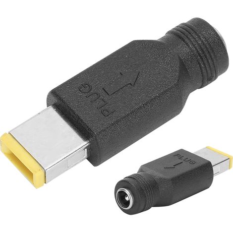 Packung mit 2 Lenovo Laptop-Netzteilen: 5,5 x 2,1 mm weiblicher Stecker auf 11 x 5,0 mm quadratischer männlicher Stecker. (1/5)