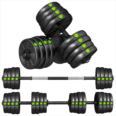 Haltères Set de musculation 30 kg et barre réglables Acier (1/5)