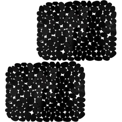 Bardusch-2 tapis évier PVC noir, découpables, anti-rayures, vaisselle/verrerie. (1/4)
