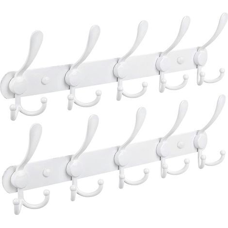 Porte-manteau mural, 2 paquets de 15 crochets muraux en acier inoxydable pour manteau (1/5)