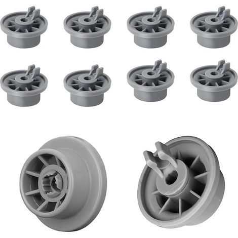 Longziming - Jeu de 8 roulettes pour panier inférieur de lave-vaisselle - 37 mm - Roulettes universelles pour panier de lave-vaisselle - Roulettes de rechange universelles pour lave-vaisselle - Gris (1/5)