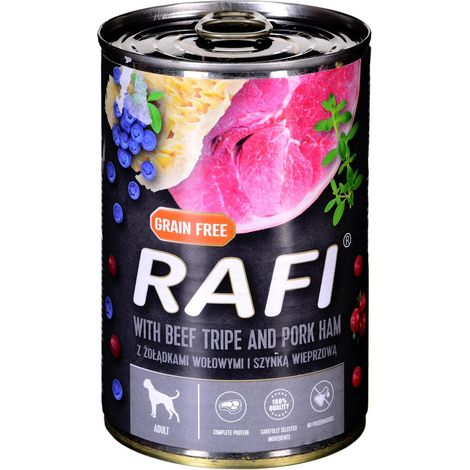 Rafi Nassfutter für Hunde, Rafi Rindermägen mit Schinken, 400 g (1/2)