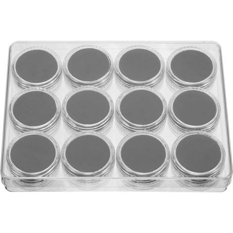 Präsentationsbox für Edelsteine, Aufbewahrungsbox für lose Diamanten, transparenter Deckel, Edelsteinhalter – 12,50 x 9,50 x 1,90 cm – Schwarz (1/3)