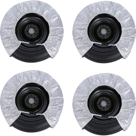 Lot de 4 housses de roue imperméables anti-UV pour pneus, protections solaires pour camping-car, caravane, remorque, camionnette (1/3)