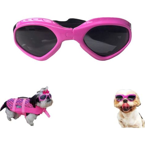 Faltbare UV-Schutzbrille für Hunde, pinkfarbene Sonnenbrille für Haustiere (1/5)