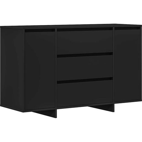 Buffet,Bahut,Meuble de Rangement avec tiroir Noir 120 x 41 x 75 cm Bois d'ingénierie CFW85499 (1/5)