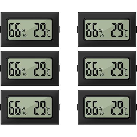 Termómetro e higrómetro AIDUCHO, juego de 6 piezas de mini termómetro e higrómetro digital LCD, termo-higrómetro 2 en 1 para invernadero, bodega, habitación infantil. (1/5)