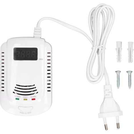 Détecteur de gaz portable avec alarme - Méthane, pétrole, 3000 PPM - Alimentation 90-240V - Prise UE (1/5)