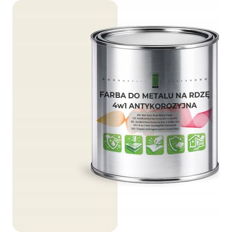 Pintura metálica para óxido 4 en 1 blanca RAL9010 I SEE acero galvanizado hierro fundido 1L satinada (1/5)