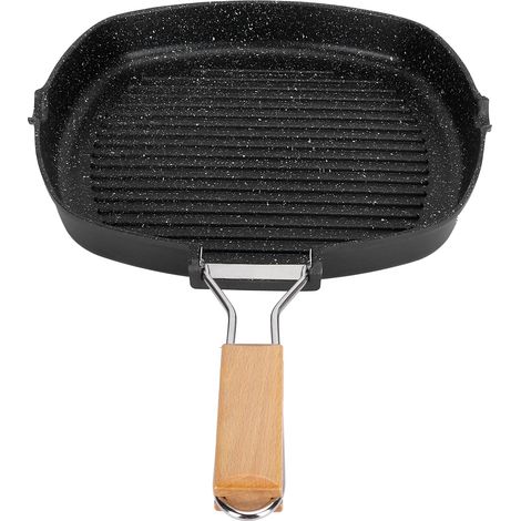 Poêle à Steak Antiadhésive 28cm avec Poignée Pliable, Idéale pour BBQ et Cuisine Pratique (1/5)