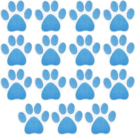 15 PièCes AntidéRapant Baignoire Autocollants Enfants Adulte Douche AntidéRapant Autocollants Patte De Chien Patins AntidéRapants ImperméAbles Pour Baignoire, Douche, Salle De Bain (Bleu, 88cm) (1/5)