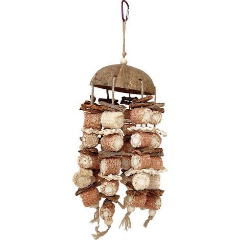 Jouet suspendu pour perroquet, balançoire pour oiseaux de compagnie, jouet en épi de maïs à picorer et à mordre, jouet pour cage à oiseaux (1/4)