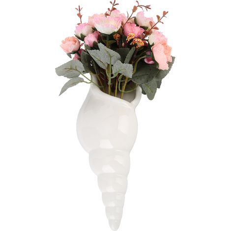 1 Vase mural, forme conque, matériau écologique, jardinière suspendue, décoration maison café (1/5)