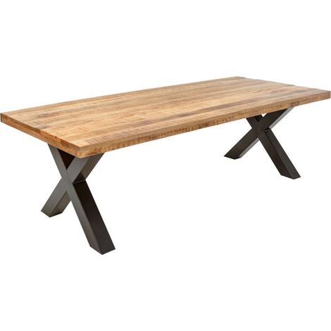 Tavolo da pranzo LODEN – Legno massiccio di mango verniciato – 240 cm – Stile industriale