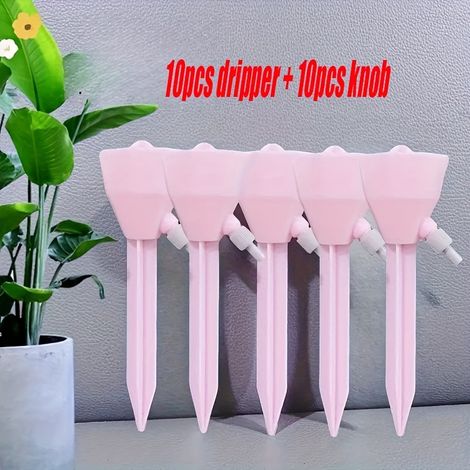 Kit d'irrigation goutte à goutte automatique pour plantes (20 pièces), débit d'eau réglable, compatible avec les bouteilles standard pour plantes d'intérieur et de jardin. (1/5)