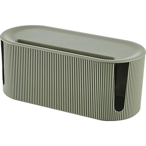 Kabelaufbewahrungsbox mit Deckel, ideal zum Verstecken von Steckdosenleisten und Kabeln (grün). (1/4)