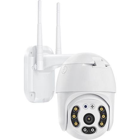 Caméra de sécurité dôme PTZ HD WiFi sans fil 1080p 2 MP avec vision nocturne couleur, étanchéité IP66, contrôle P2P via application mobile et détection de mouvement pour la sécurité de votre domicile. (1/4)