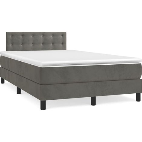 Maison Exclusive - Cama box spring con colchón terciopelo gris os