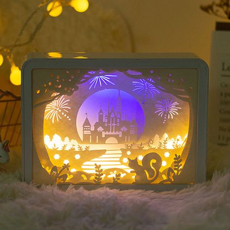 Lampe 3D Sculpture en Papier - Éclairage Doux et Chaleureux - Alimentation USB/Rechargeable - Décoration Moderne pour Bureau et Chambre - Modèle 6 (Interrupteur Manuel) (1/5)