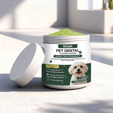 Poudre dentaire pour chats et chiens, rafraîchit l'haleine, convient à l'hygiène bucco-dentaire quotidienne des animaux de compagnie -- 100 g (1/5)