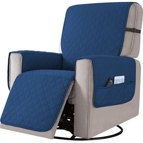 Housses de Fauteuil inclinable, Couverture Protecteur Canapé 1 Place Bleu Foncé (1/5)