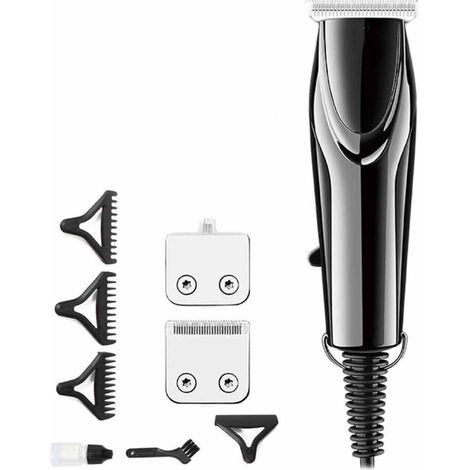 Rasoio da uomo elettrico tagliacapelli 3 lame testine per barba capelli basette baffi 3 pettini guida lama regolabile (1/4)