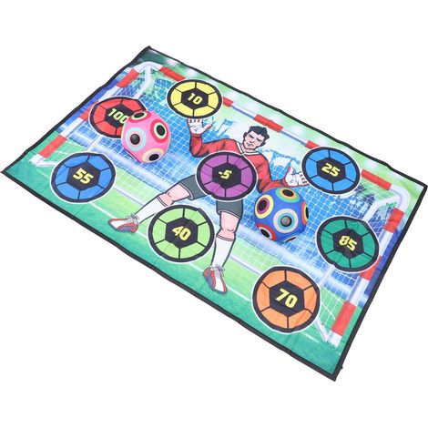 Jeu de football avec 2 ballons, pompe à air, tapis de jeu, cible et but pour l'intérieur et l'extérieur (jardin). Idéal pour développer ses compétences. (1/5)