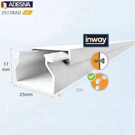 Tira Canaleta 2 mtrs Adhesiva 25x17mm (1/2)