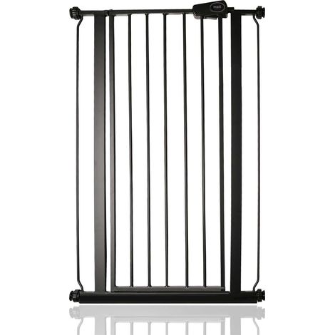 Safetots Extra Tall Narrow Metal Safety Gate Pressure Fit, 68.5cm - 75cm, Matt Black, 104cm in Height, Extra Tall Baby Gate