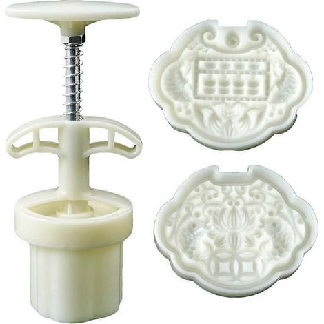 Moule à Mooncake avec 2 Sceaux - Kit de Moule à Poisson pour Gâteau de Lune Pressé (1/4)