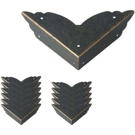 Protectores de esquinas metálicos vintage – Juego de 12 piezas para muebles, mesas, cómodas y joyeros – Estilo antiguo