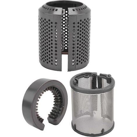 Filtre intérieur et cage de filtre extérieur pour sèche-cheveux modèles HD01, HD03 et HD08, avec brosse de nettoyage. (1/5)