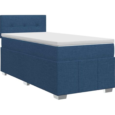 Maison Exclusive - Letto box spring con materasso Blu 100 x 200 cm Tessuto (1/5)