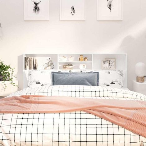 vidaXL Mueble cabecero blanco 180x19x103,5 cm (1/5)