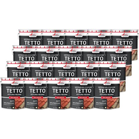 Guaina liquida per tetti, Guaina impermeabilizzante tetto ARCAROOF - 20 x 10 L Pietra da Taglio - ARCANE INDUSTRIES
