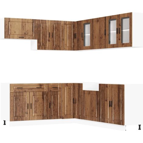 Maison Exclusive - Set Mobili da Cucina 11 pz Porto Legno Antico in Truciolato (1/5)