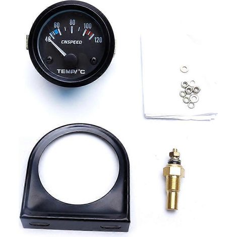 2" 52mm Jauge Numérique LED Noire de Température d'Eau Auto Voiture 40-120°C, Kit Neuf (1/4)