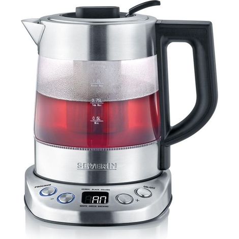 Severin WK 3473 Deluxe Mini Kettle in acciaio inox e vetro