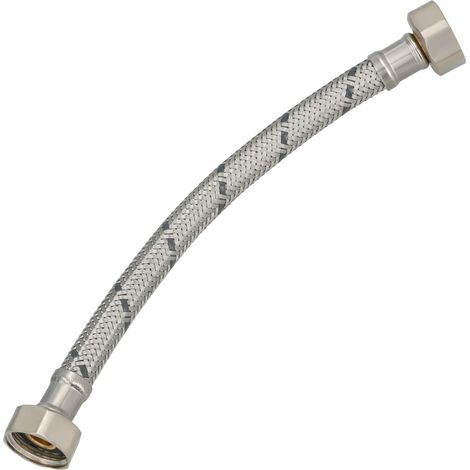 KOTARBAU® Flexible Robinet 1/2"x1/2" - Tuyau Robinet 20cm - Acier Inoxydable - Rallonge Robinet Cuisine Flexible - Tuyau Robinet Cuisine Flexible - Tuyau Flexible Plomberie - Argent (1/4)