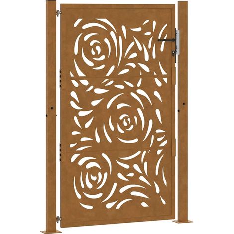 Porte de jardin,Portail de jardin,Portillon acier résistant aux intempéries design flamme CFW73639 (1/5)